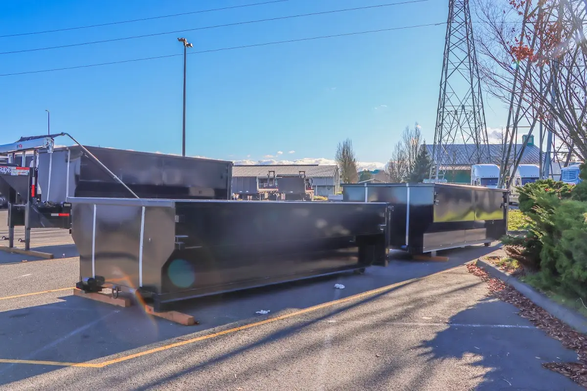 Roll-off dumpster ready for waste disposal at job site for Roofing Dumpster Rental in Thatcher